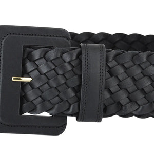 Lenny Wide Woven Braided Leather Belt