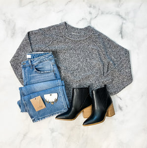 Carrie Charcoal Pullover Sweater