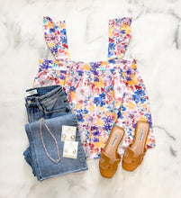 Load image into Gallery viewer, Rylee Floral Ruffle Tank