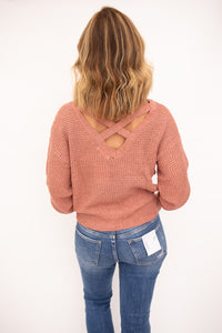Andrea Sienna Cross Back Sweater