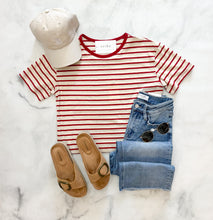 Load image into Gallery viewer, Savvy Striped Ringer Tee