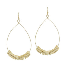 Load image into Gallery viewer, Matte Teardrop Earring with Squared Beaded Accents