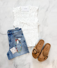 Load image into Gallery viewer, Charley White Ruched Tank