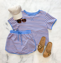 Load image into Gallery viewer, Shanda Stripe Short Sleeve Skirt Set