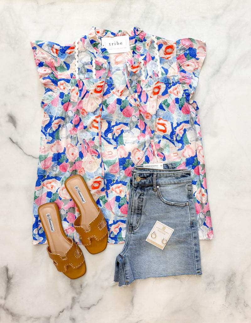 Miley Floral Short Sleeve Top