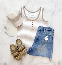 Load image into Gallery viewer, Winona Striped Button Tank