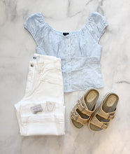 Load image into Gallery viewer, Kennedy Eyelet Button Front Top