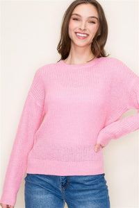 Amelia Pink Light Weight Pullover
