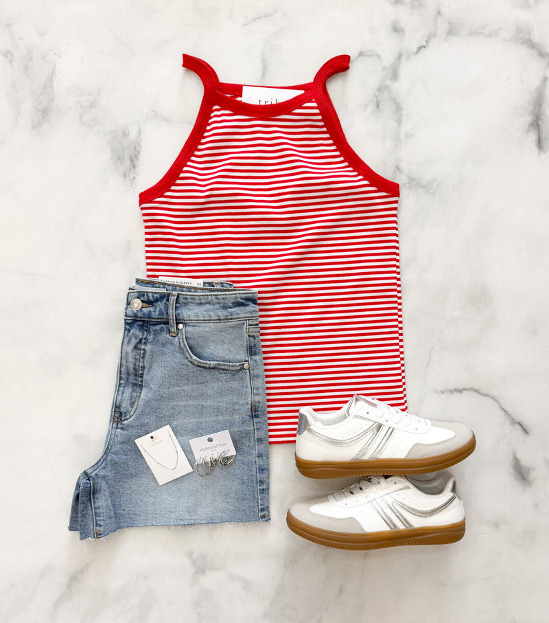 Ellis Striped Halter Tank