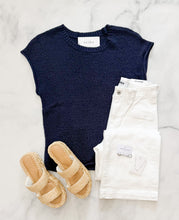 Load image into Gallery viewer, Aylani Navy Sweater Top