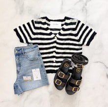 Load image into Gallery viewer, Jessi Striped Button Top
