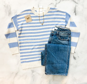 Marcy Chambray Striped Sweater