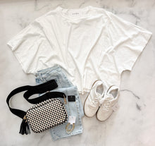Load image into Gallery viewer, Monica Cotton Slub Raw Edge Oversized Tee