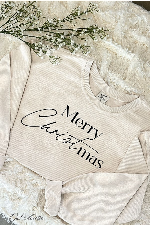 Merry CHRISTmas Thermal Vintage Pullover