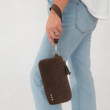 Load image into Gallery viewer, Emma Suede Woven Wristlet