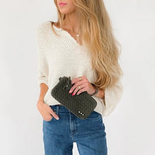 Load image into Gallery viewer, Emma Suede Woven Wristlet