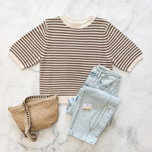 Load image into Gallery viewer, Francesca Textured Stripe Half Sleeve Top