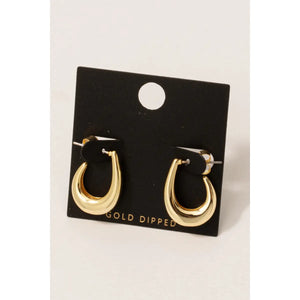 Ava Curved Oval Hoop Earrings