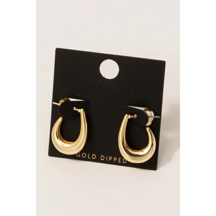 Ava Curved Oval Hoop Earrings