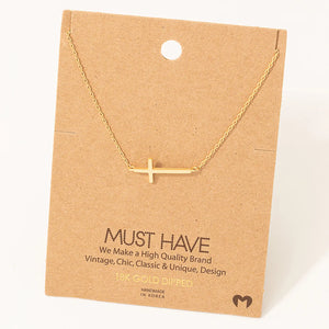 Nella Sideways Cross Necklace