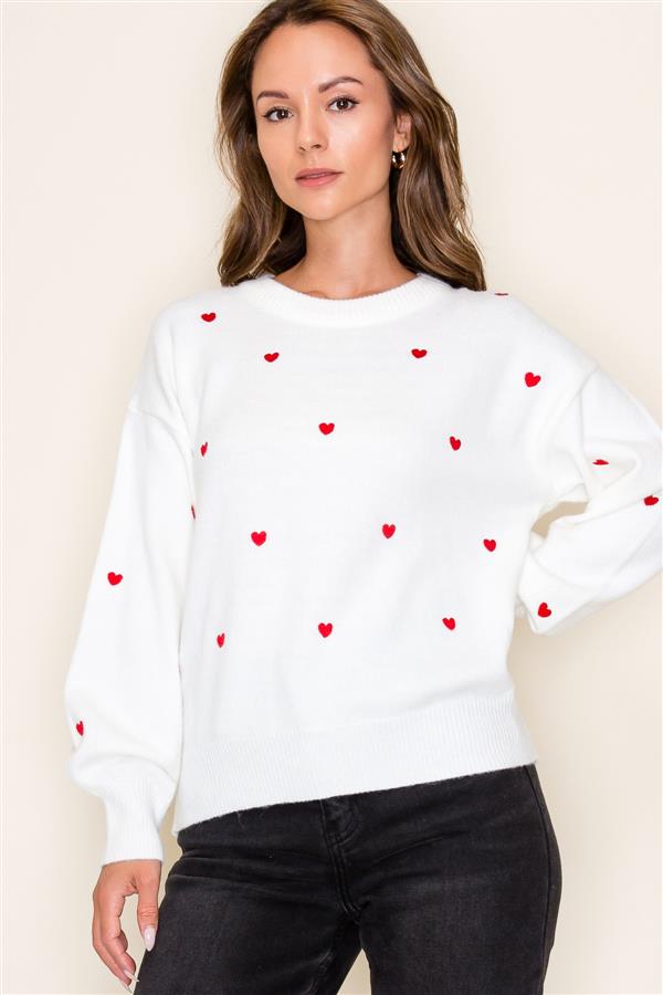 Tiffani Ivory Heart Sweater