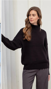 Chloe Mock Neck Ribbed Sweater