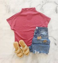 Load image into Gallery viewer, Denise Mauve Pink Mock Neck Top