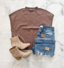 Load image into Gallery viewer, Elly Mocha Cap Sleeve Sweater