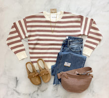 Load image into Gallery viewer, Audrey Waffle Texture Stripe Sweater