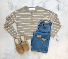Load image into Gallery viewer, Eva Striped Henley Sweater