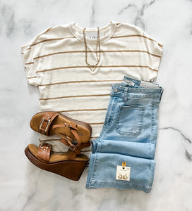 Stella Round Neck Striped Top