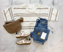 Load image into Gallery viewer, Brinley Striped Knit Short Sleeve Sweater