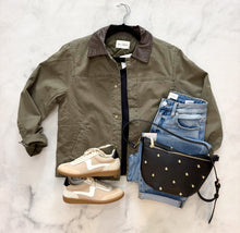 Load image into Gallery viewer, Mila Olive/Washed Leather Barn Jacket