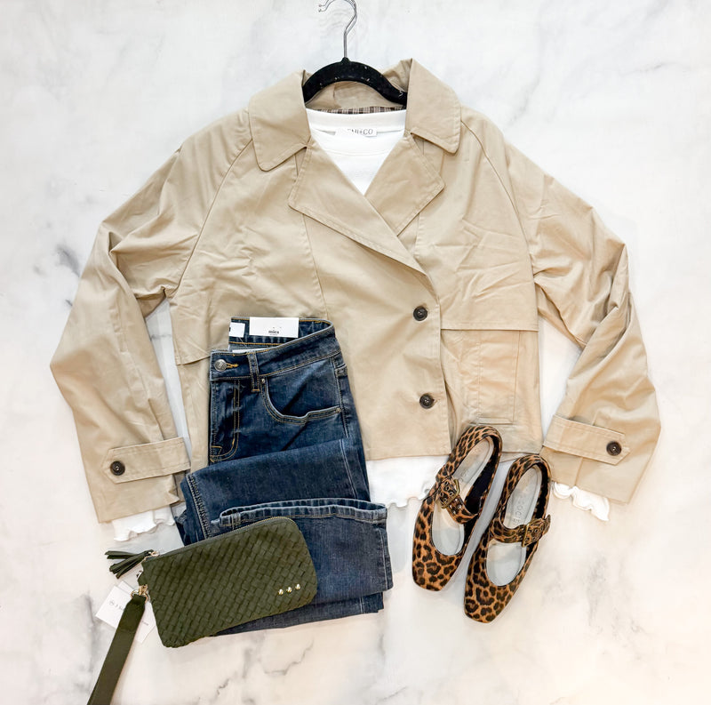 Allie Cropped Trench Jacket