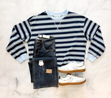 Load image into Gallery viewer, Bria Oversized Terry Striped Sweatshirt