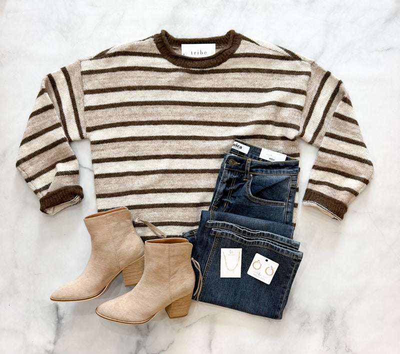Bristol Heathered Striped Sweater
