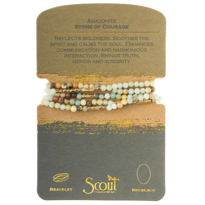 Scout Stone Wrap Bracelet/Necklace Amazonite