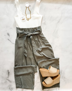 Krissy Sage Green Jumpsuit