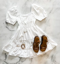 Load image into Gallery viewer, Stevie White Poplin Dress