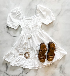 Stevie White Poplin Dress