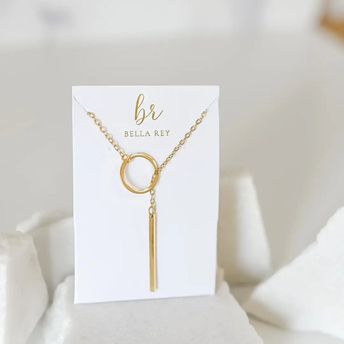 Riley Circle Necklace with Drop Bar
