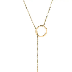 Riley Circle Necklace with Drop Bar