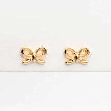 Load image into Gallery viewer, Lela Bow 18k Gold Plated Stud Earrings