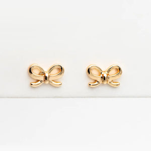 Lela Bow 18k Gold Plated Stud Earrings