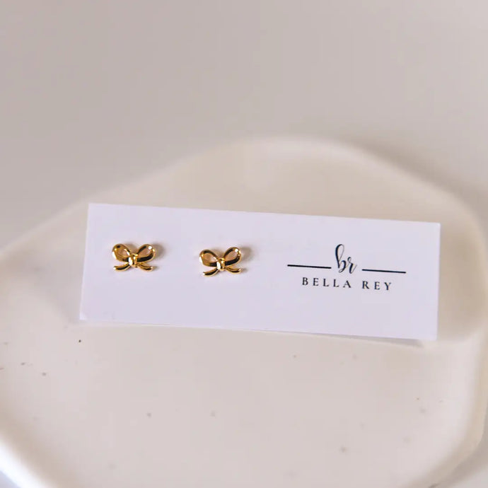 Lela Bow 18k Gold Plated Stud Earrings