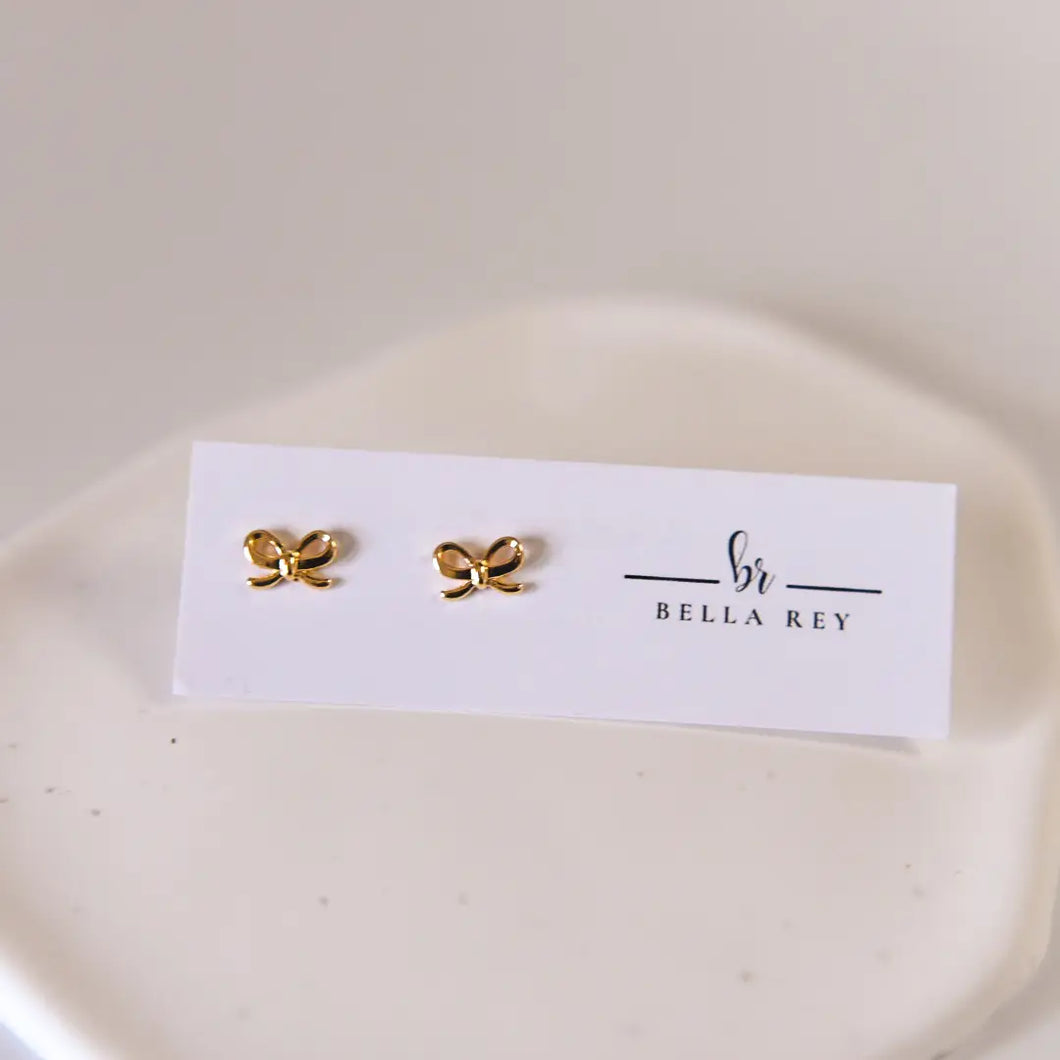 Lela Bow 18k Gold Plated Stud Earrings