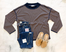 Load image into Gallery viewer, Waverly Contrast Trim Striped Top