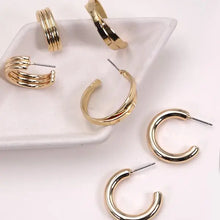 Load image into Gallery viewer, Vivvy Multi Classic Hoop Trio Earrings