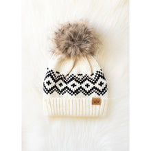 Load image into Gallery viewer, Cream Speckled Pom Hat
