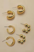 Load image into Gallery viewer, Blair Trio Hoop Stud Earrings